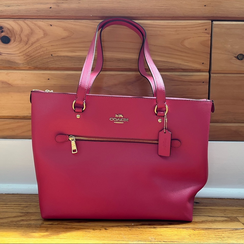 NWT Coach Leather Electric Pink Gallery Tote